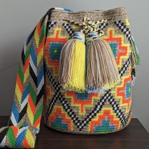 Authentic Wayuu Mochila Colombian Bag Large Size Colors matizada Autumn